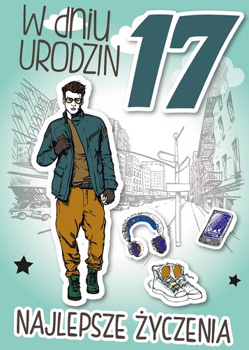 Karnet okolicznościowy na 17 urodziny, GM500