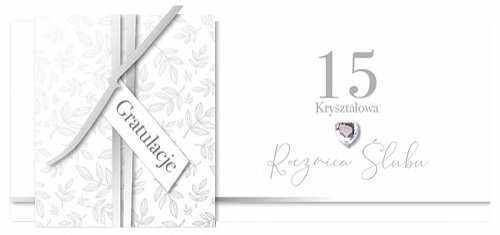 Karnet okolicznościowy, 15 rocznica ślubu - kryształowa, KPAS 57