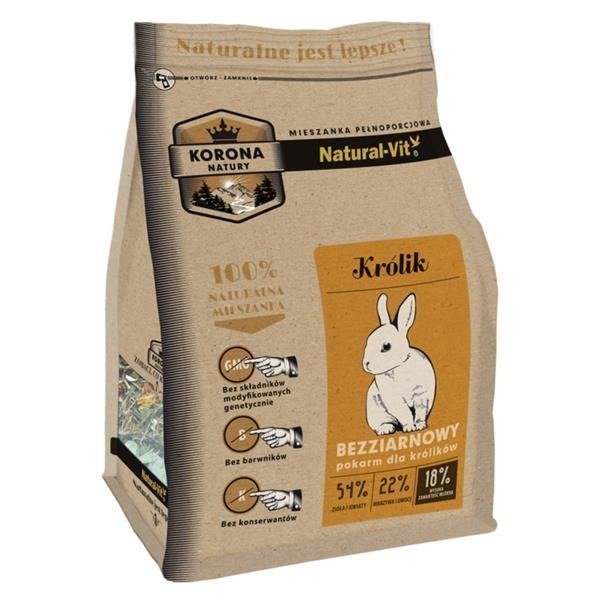 Certech Natural-Vit Korona Natury Królik 750 g - bezziarnowy pokarm dla królików 750g