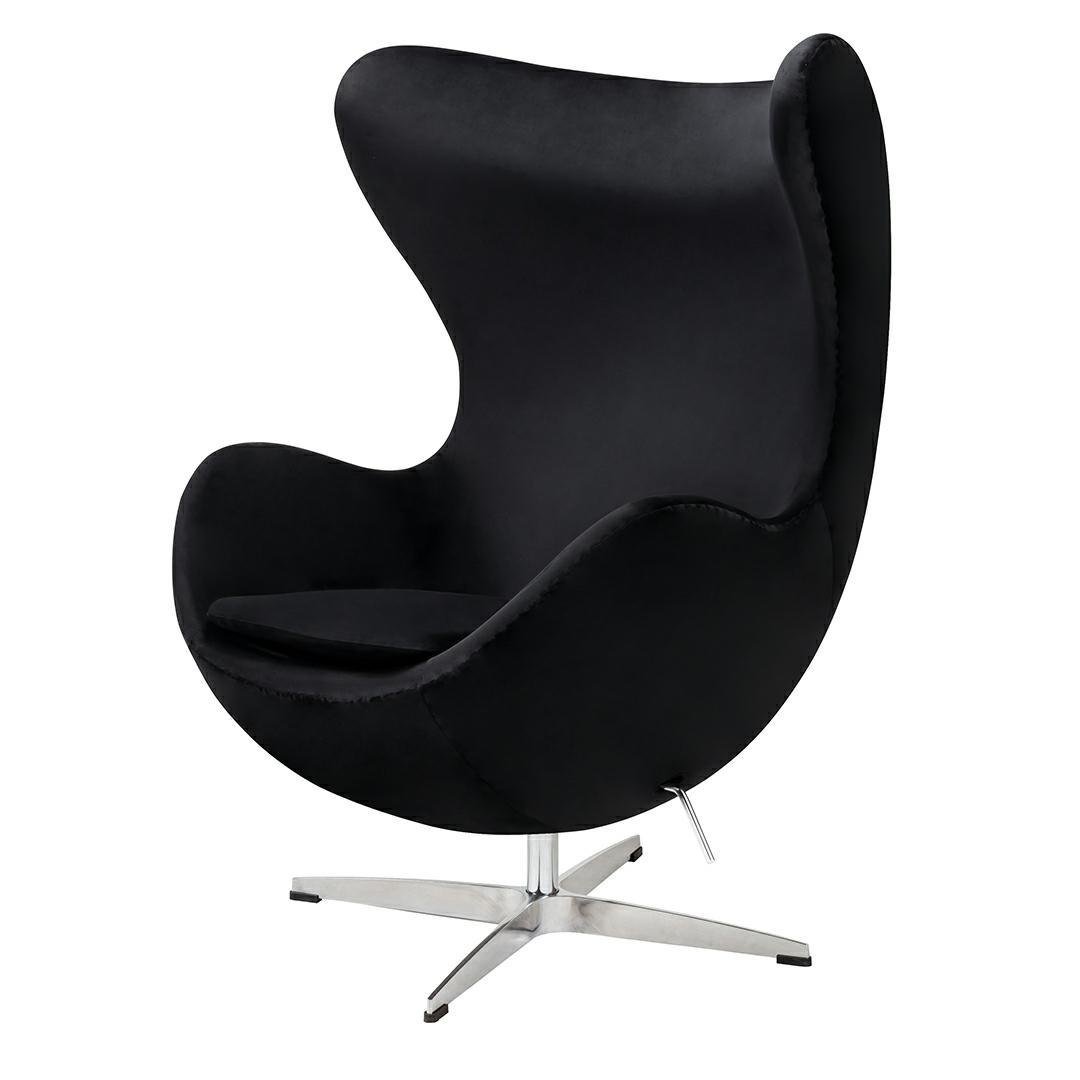 King Home Fotel EGG CLASSIC VELVET czarny - welur, podstawa chromowana JH-026.BLACK.111 [11783646]