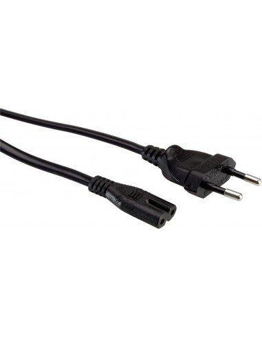 Kabel zasilający Euro 2-pin, czarny, 3m.