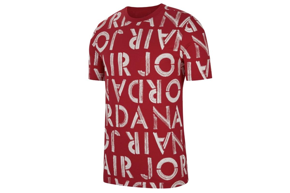 Nike, Koszulka męska, M J BRAND SS AOP CREW CN3586-687, czerwony, rozmiar M