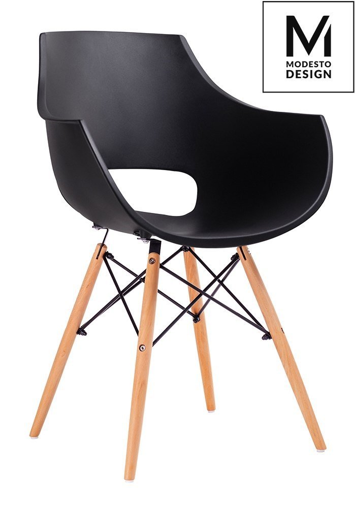 Modesto Design MODESTO fotel FORO czarny - podstawa bukowa PW007.BLACK