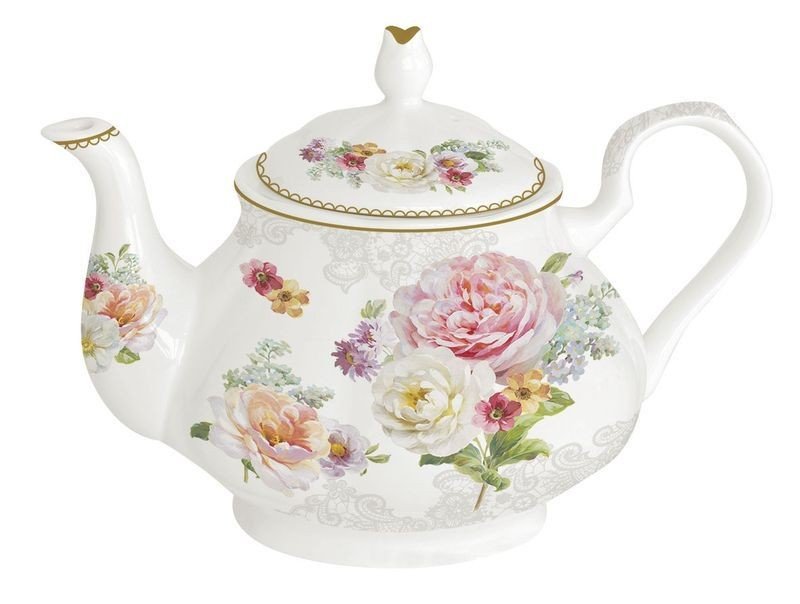 Easy Life R2S 374rolc Romantic wielokolorowa Lace dzbanek na herbatę z ceramiki 16 x 15 x 13 cm 374 ROLC