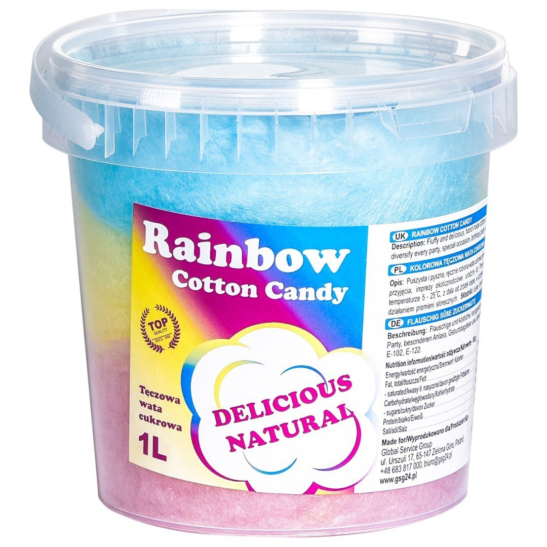 GSG24 Kolorowa tęczowa wata cukrowa Rainbow Cotton Candy 1L 1009594