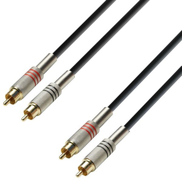 ah Cables Audio Cable 2 X cinch Male to 2 X cinch Male, 1 m K3TCC0100