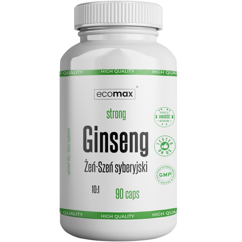 Żeń-Szeń Syberyjski Strong 10:1 ECOMAX 500mg 90 kaps