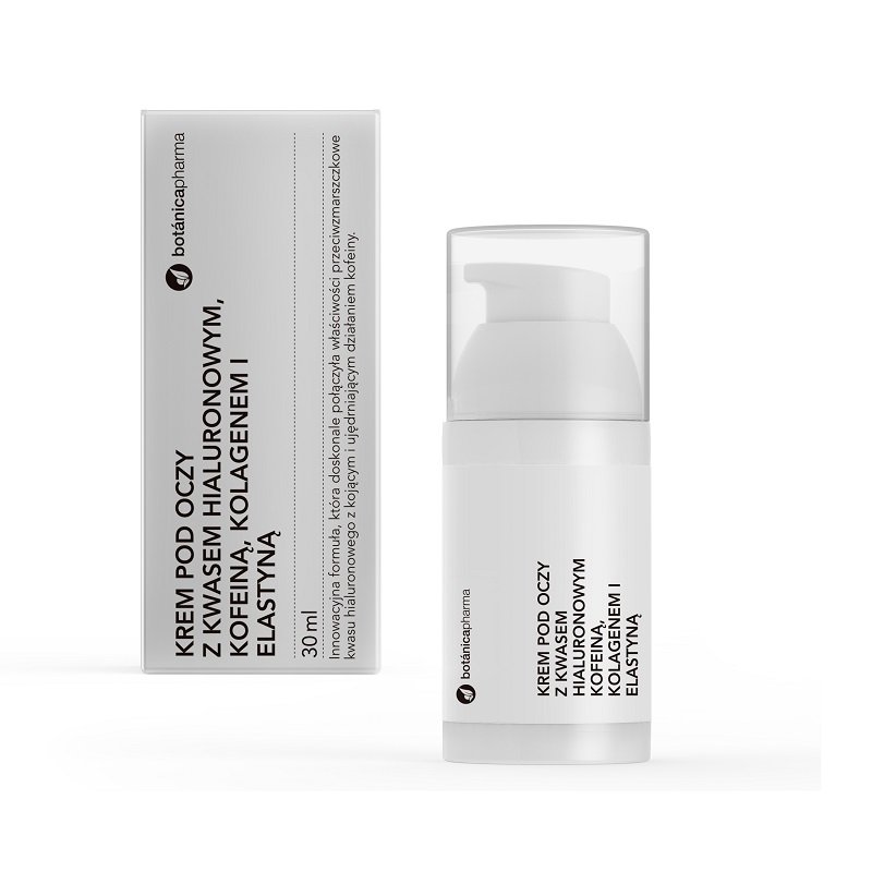 Botanicapharma BOTANICAPHARMA Krem pod oczy z kwasem hialuronowym kofeiną i elastyną 30 ml