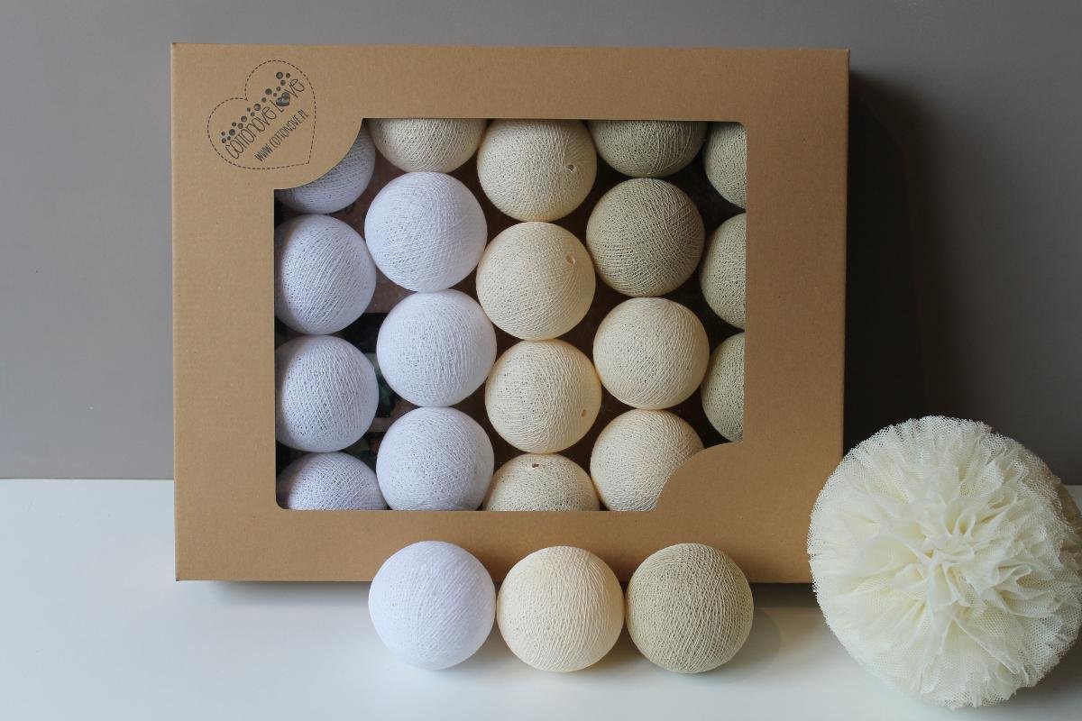 Cotton Balls Perłowe : Ilość sztuk - 10