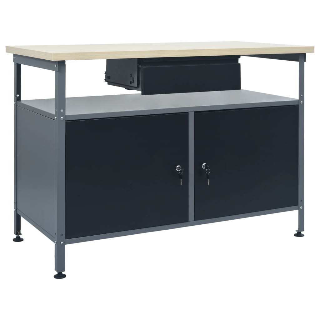 vidaXL Stół roboczy czarny 120 x 60 x 85 cm stal 145345