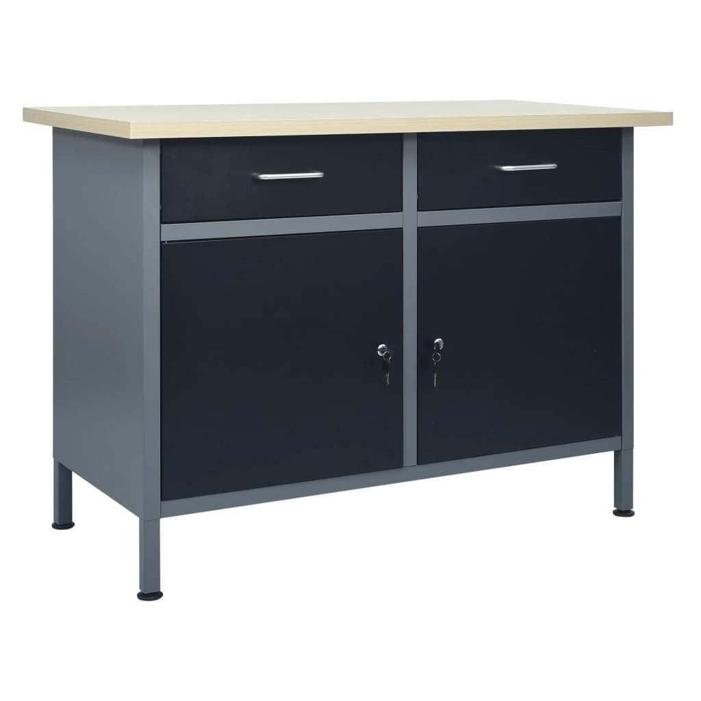 vidaXL Stół roboczy czarny 120 x 60 x 85 cm stal 145346