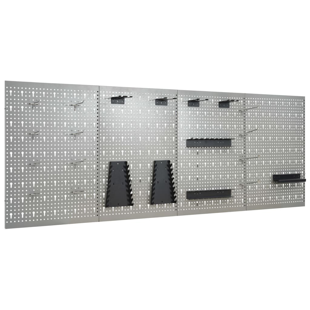 vidaXL Ścienne płyty perforowane 4 szt. 40x58 cm stal 145352