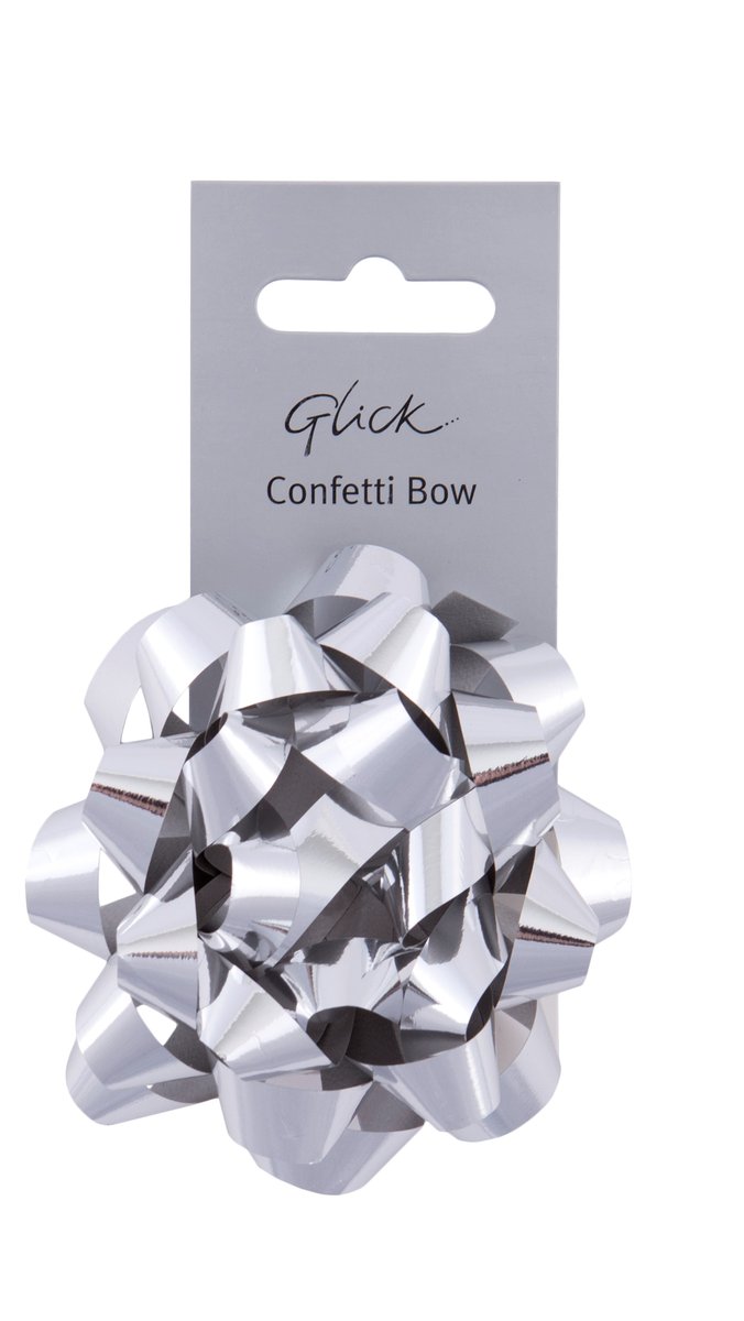 Confetti Bows, rozeta, srebrna