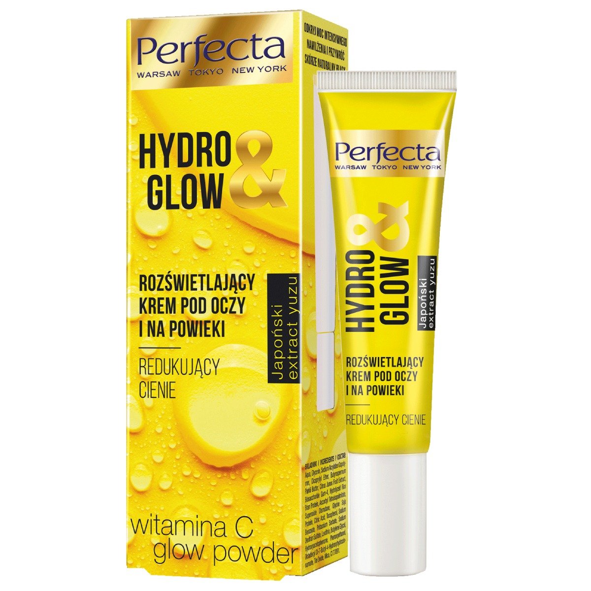 Perfecta Hydro&Glow Rozświetlający krem pod oczy i na powieki redukujący cienie 15ml
