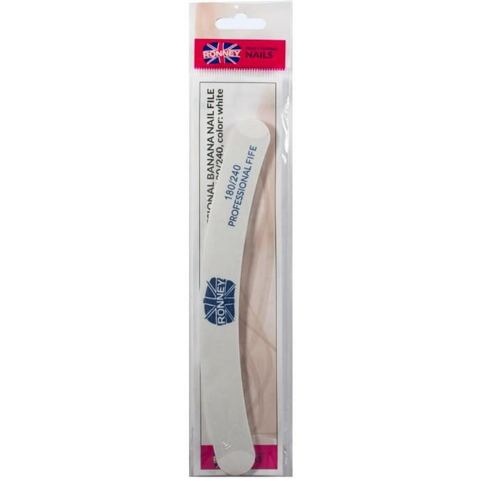 Ronney Ronney Professional Nails Pilnik Papierowy Biały Banan 180/240