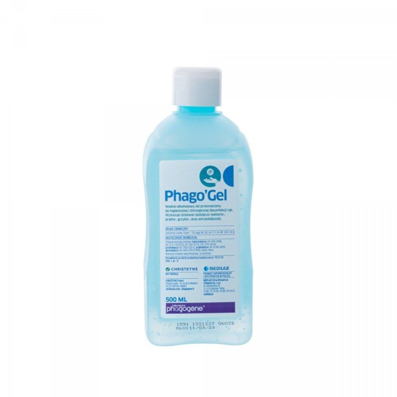 Medilab Phago''Gel do dezynfekcji rąk 500 ml Butelka bez pompki NN-MME-CHPS-003