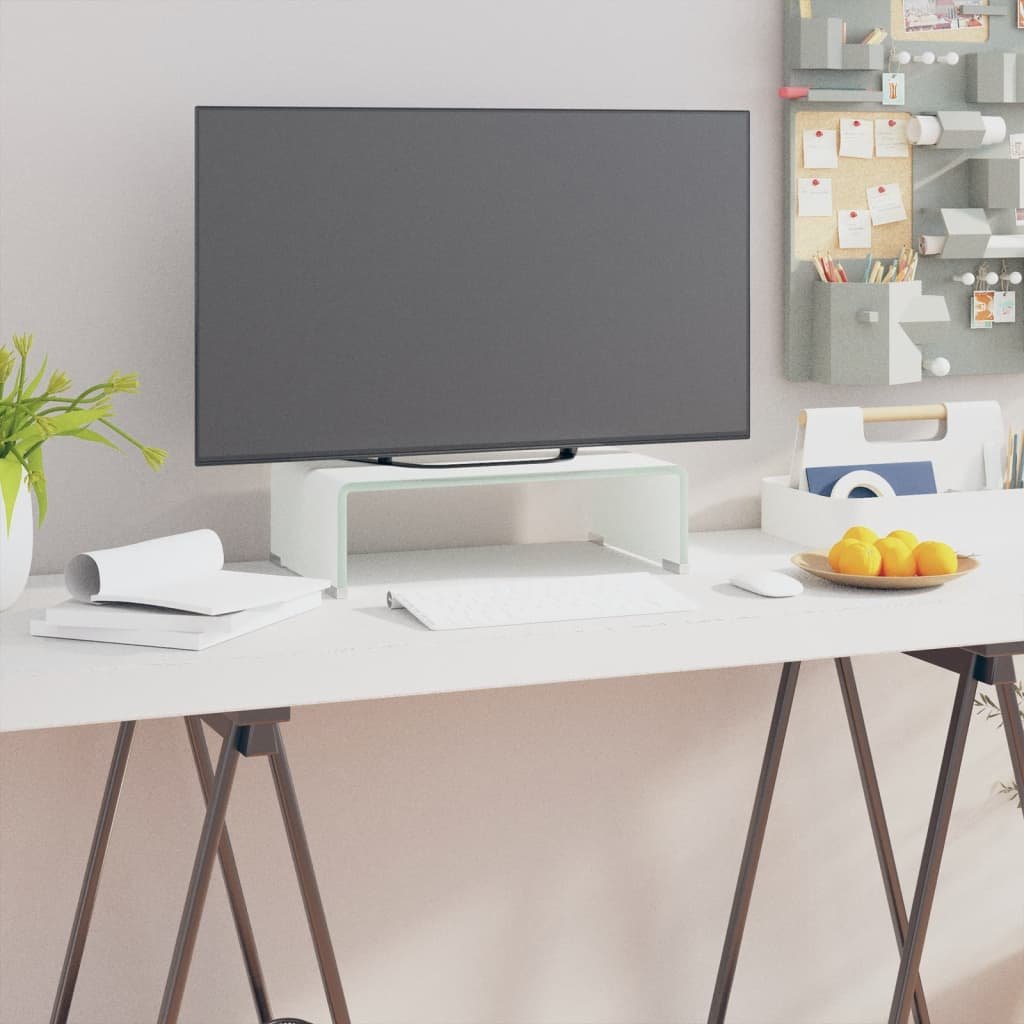 vidaXL Podstawka pod monitor telewizor szklana 40x25x11 cm 244142