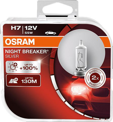 OSRAM O-64210NBS-HCB Żarówki halogenowe H7 12V Night Breaker Silver +100% / 2 sztuki AMI-O-64210NBS-HCB