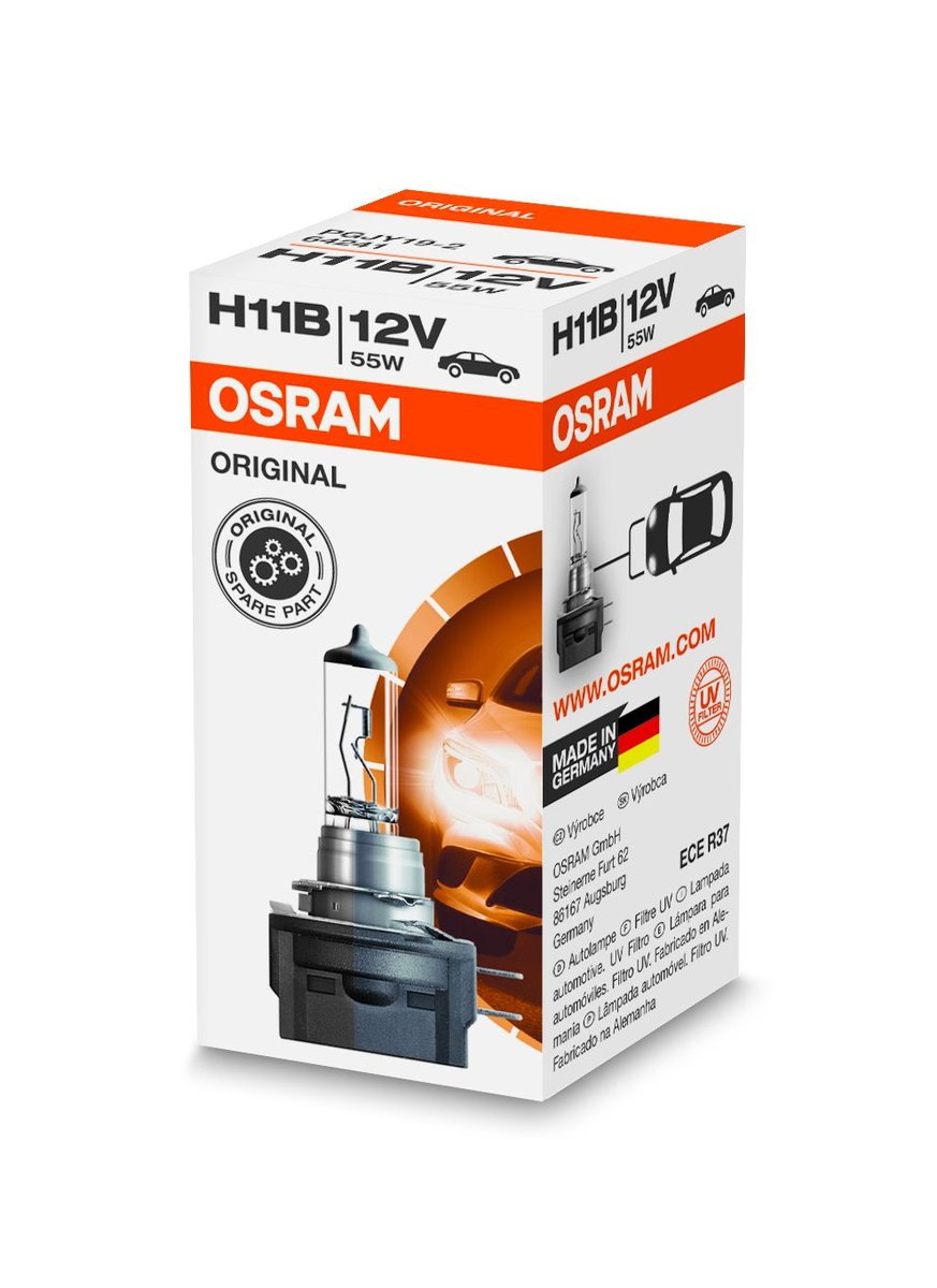 Osram oryginalne h11b, halogenowe reflektory, lampy 64241, 12 V do samochodów osobowych, karton (1 sztuki) 64241