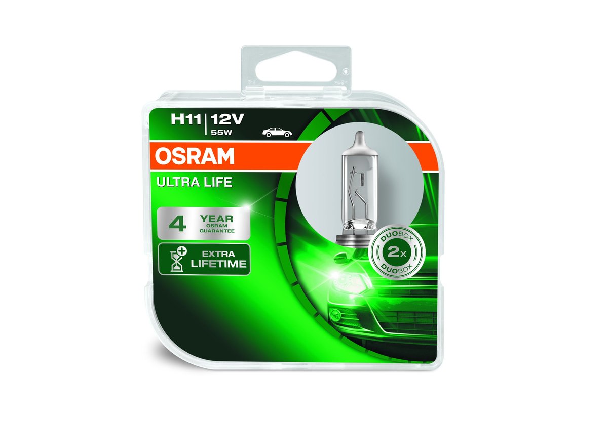 Osram Żarówki halogenowe Osram Ultra Life H11 PGJ19-2 12V 55W 2 szt K31-7898