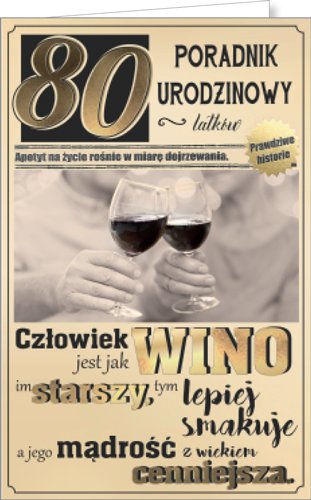 Karnet okolicznościowy, 80 urodziny, U20