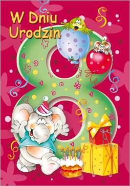 Karnet okolicznościowy, 8 urodziny, DZ 14