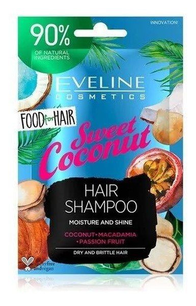 Eveline Food for Hair Sweet Coconut Szampon do włosów normalnych i cienkich nawilżenie i połysk 20ml