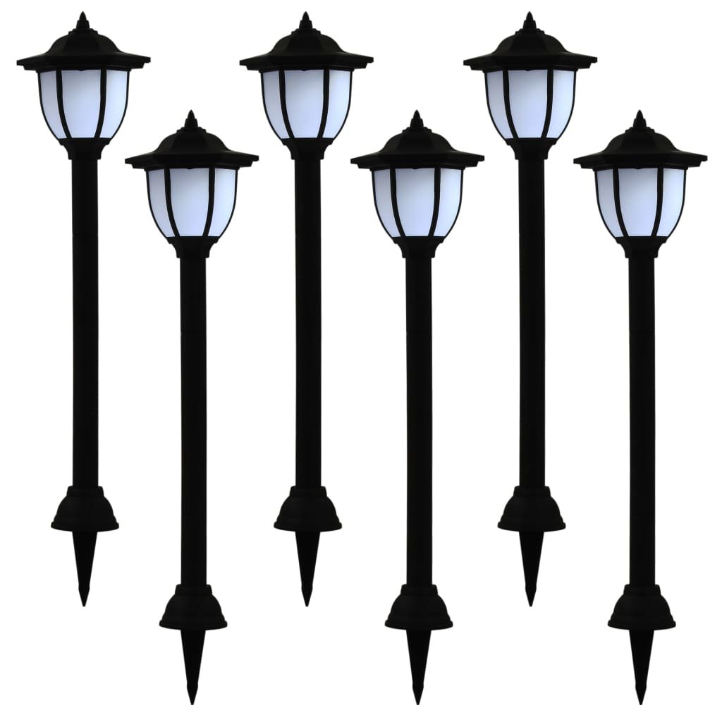 vidaXL Lampy solarne do ogrodu, 6 szt., LED, czarne