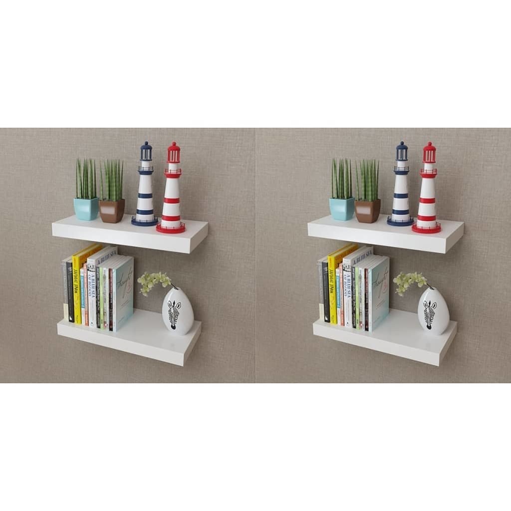 vidaXL vidaXL Półki ścienne, 4 szt., białe, 40 cm vidaXL Półki ścienne, 4 szt., białe, 40 cm