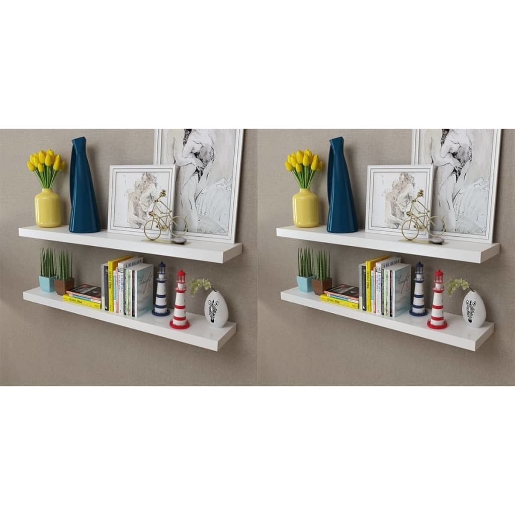 vidaXL vidaXL Półki ścienne, 4 szt., białe, 100 cm