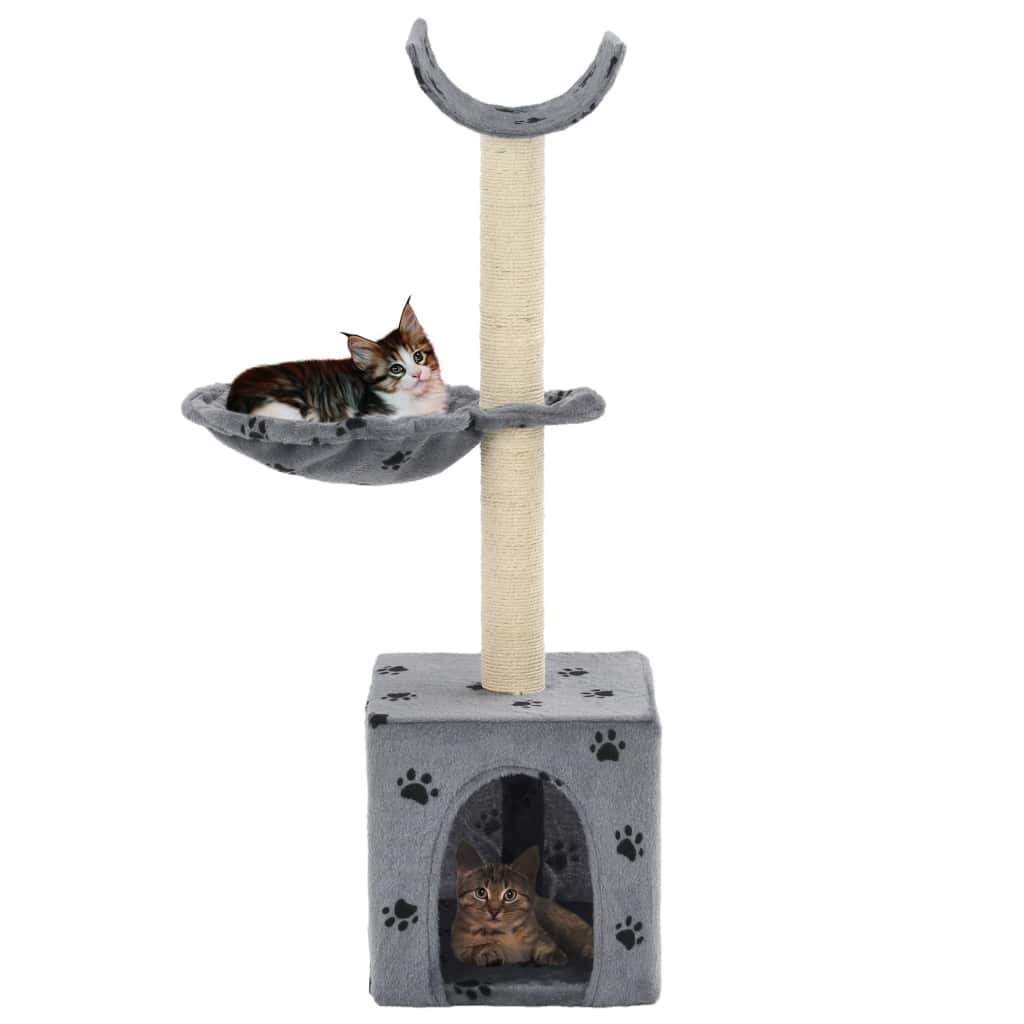 vidaXL Drapak dla kota z sizalowymi słupkami 105 cm szary w łapki 170624
