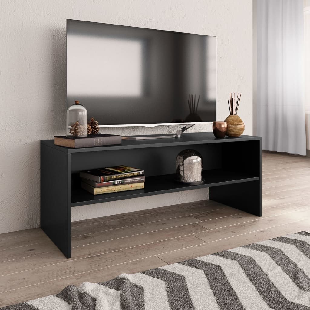 vidaXL Szafka pod TV, czarna, 100 x 40 x 40 cm, płyta wiórowa