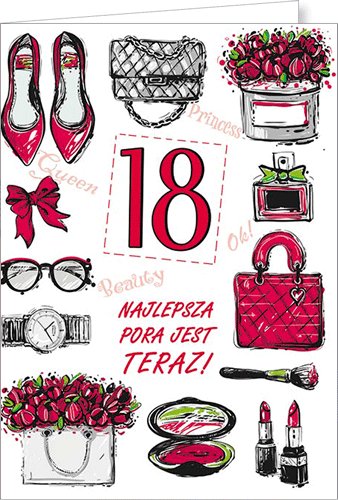 Karnet okolicznościowy, 18 urodziny, Party09