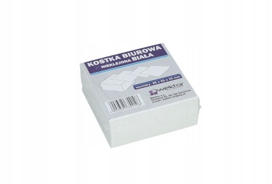 Notes-kostka, nieklejona, biała 85 x 85 x 35 mm