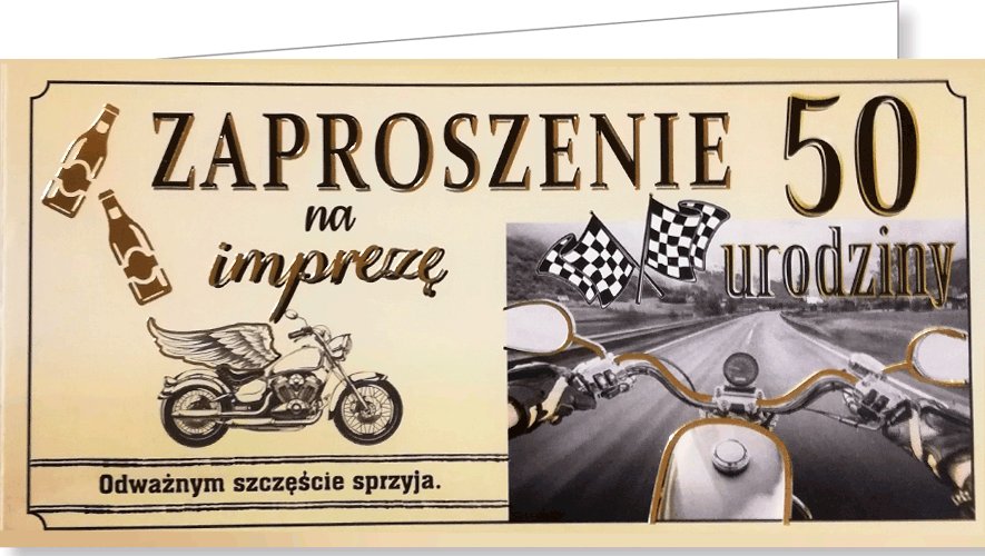 Zaproszenie na 50 urodziny ZAB 39, 10 szt.