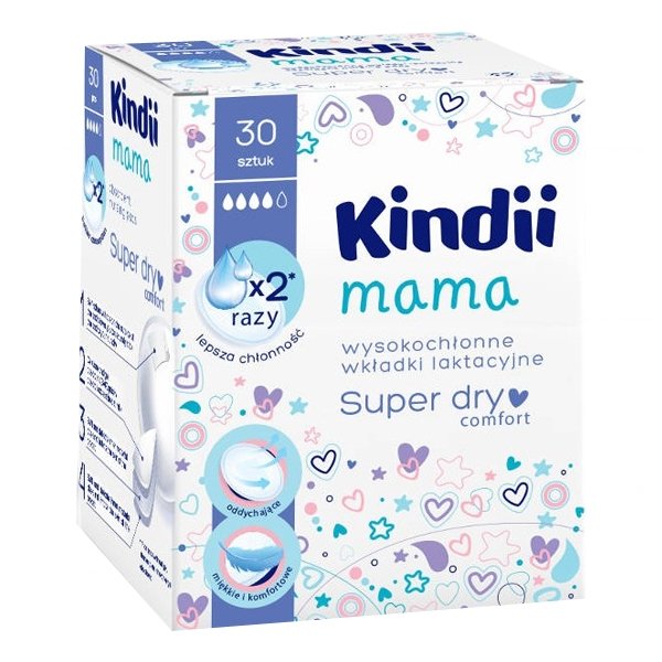 Cleanic Cleanic Kindii Mama wysokochłonne wkładki laktacyjne Super Dry Comfort 30szt