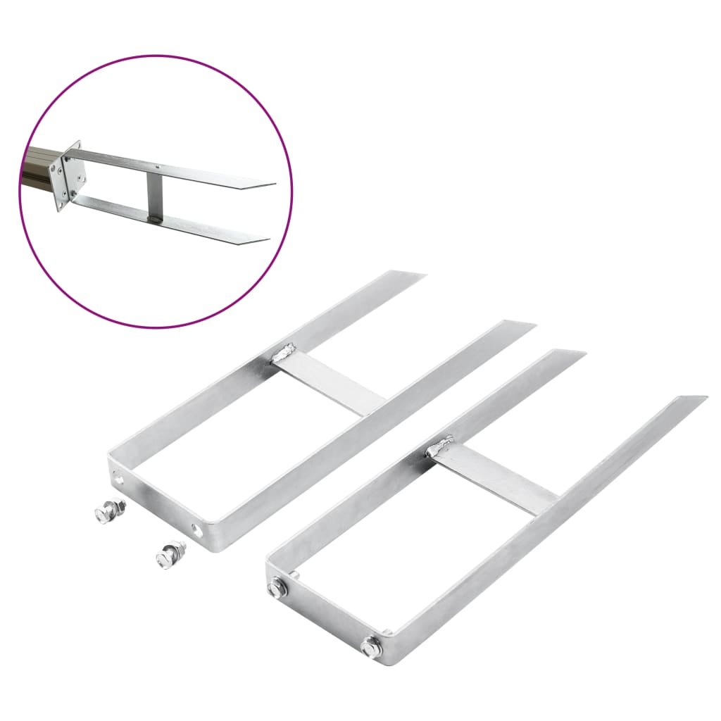 shumee Kotwy do słupków ogrodzeń WPC 2 szt. stal 40 cm