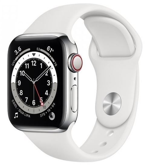 Apple Watch Series 6 40/Silver Steel/White Sport LTE