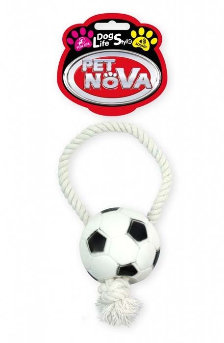 PET NOVA Pet Nova Piłka futbolowa Rope-Soccer Ball ze sznurkiem 28cm PPTN059