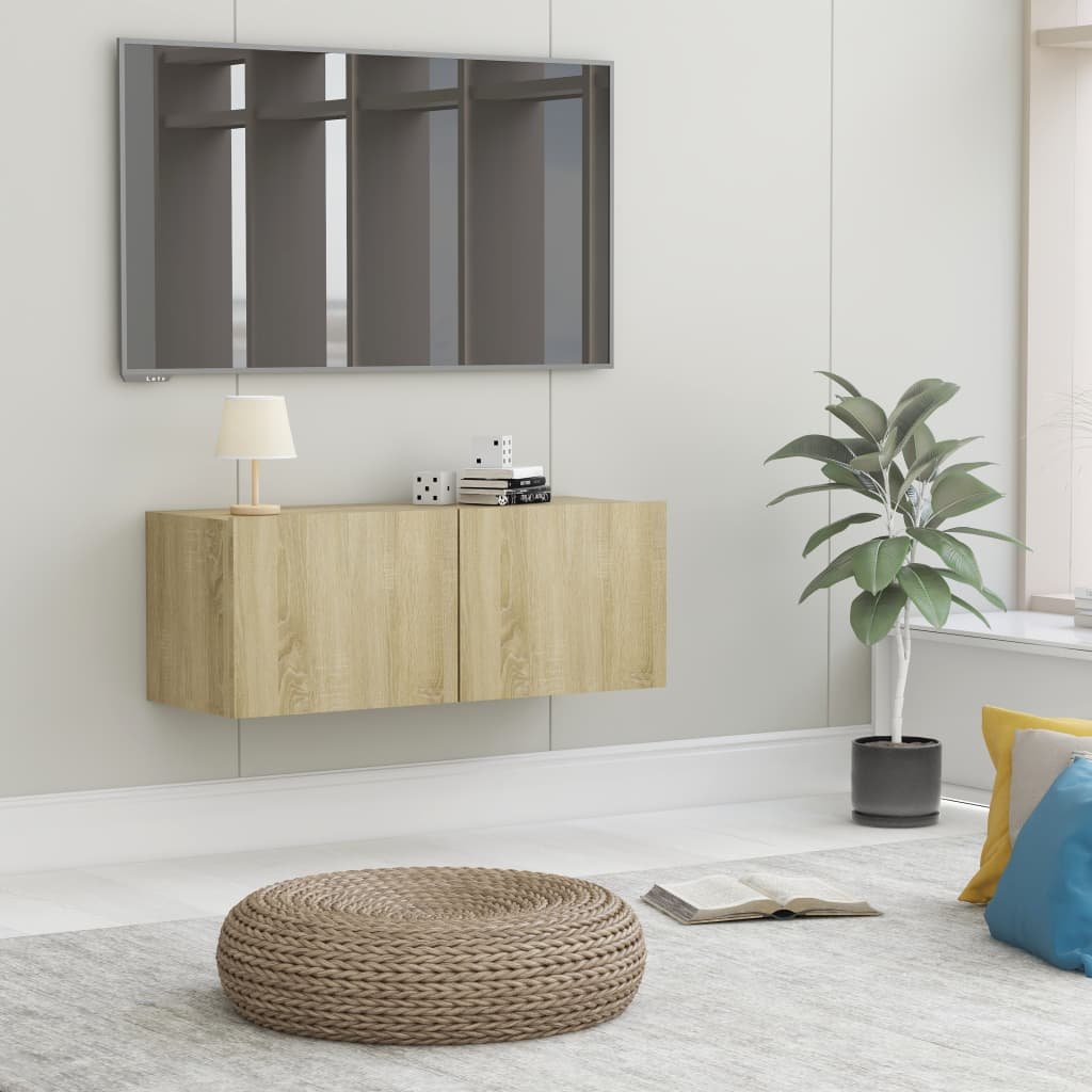 vidaXL Szafka pod TV, dąb sonoma, 80x30x30 cm, płyta wiórowa