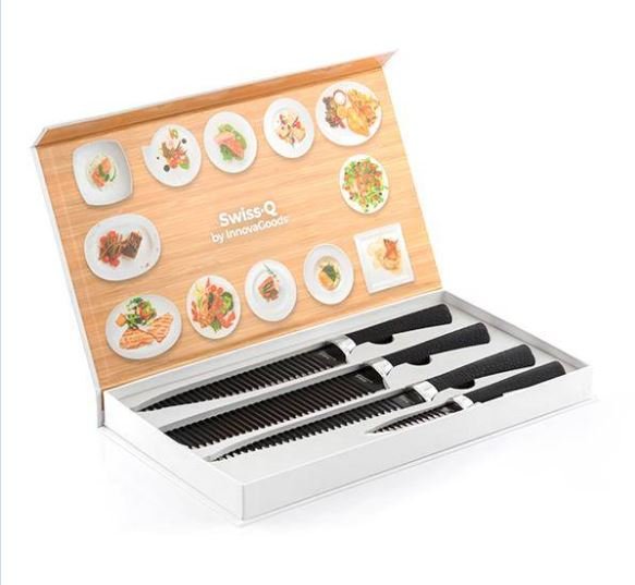 InnovaGoods Black Shark Swiss-Q Namiutsu zestaw noży (4 sztuki)
