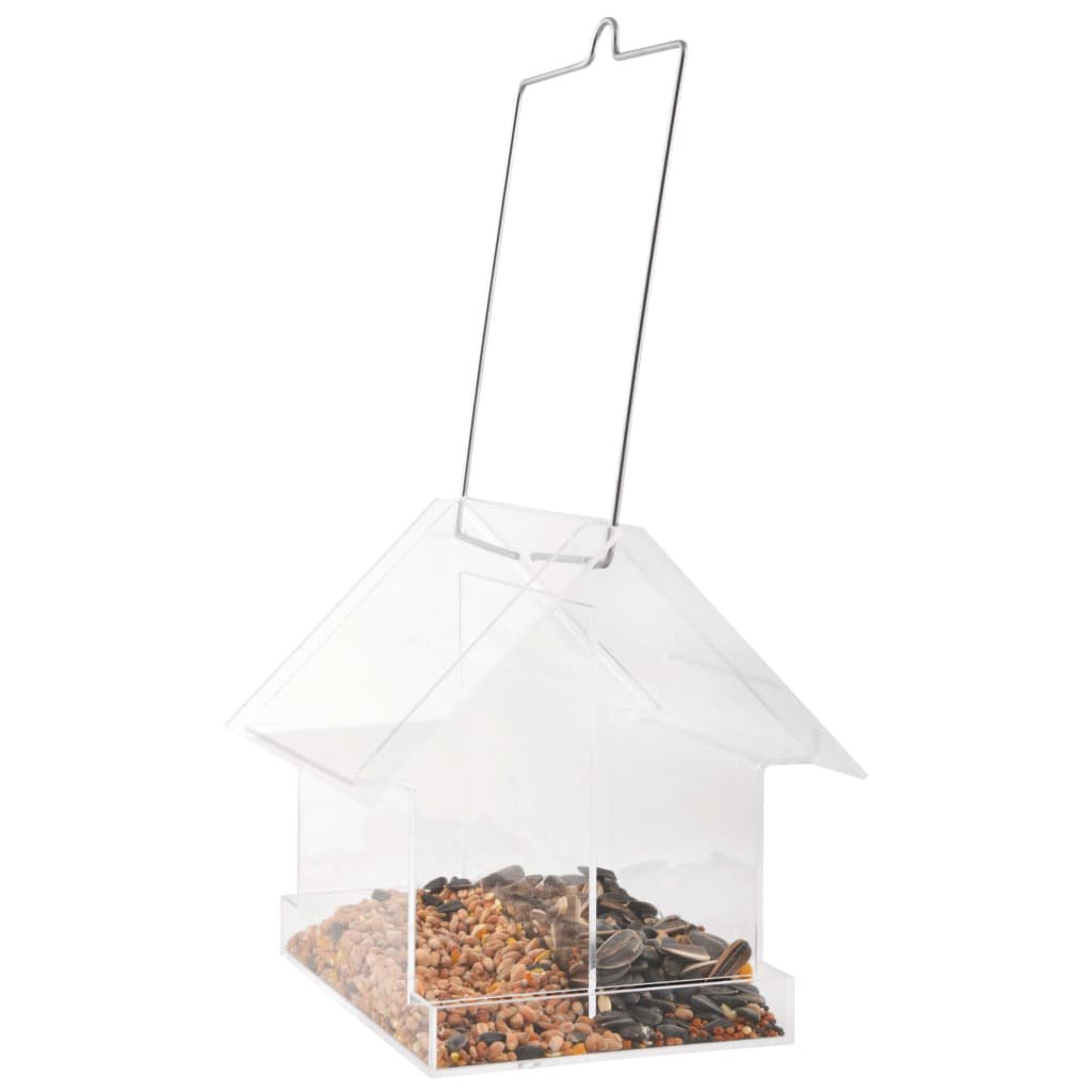Esschert Design domek dla ptaków z PMMA akrylowych i metalowym, 15,5 x 15,0 x 14,8 cm FB374