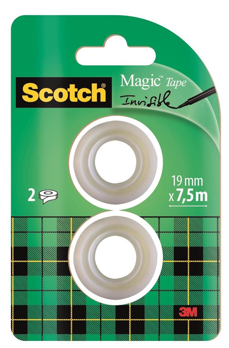 Scotch 8  1975R2 Tape Magic 810 celulozy octan, niewidoczna, 7.5 m X 19 MM, 2 sztuka 8-1975R2