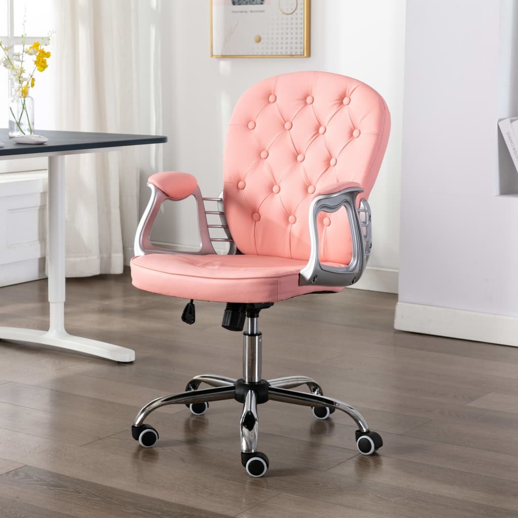 vidaXL Obrotowe krzesło biurowe różowe sztuczna skóra 289361