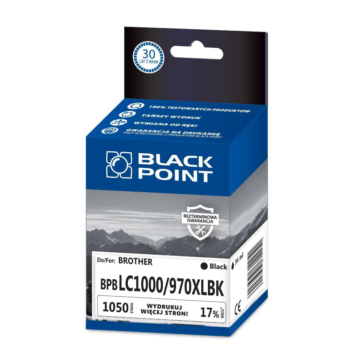 Brother Black Point Black Point zam. LC970 BLACK Tusz DCP-135C, DCP-155C, DCP-150C, MFC-235C (BPBLC1000/970XLBK)