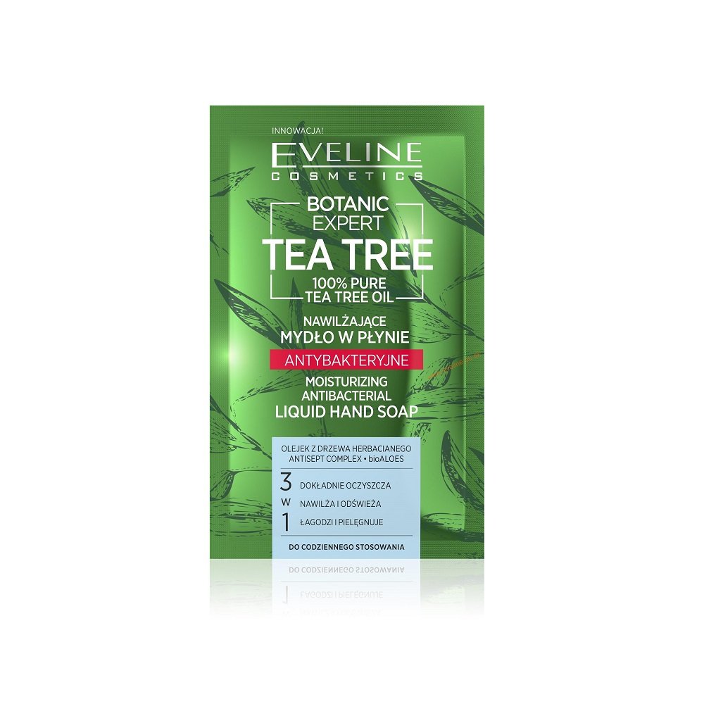 Tea Tree Eveline Eveline Botanic Expert Nawilżające Mydło w płynie antybakteryjne saszetka 75ml