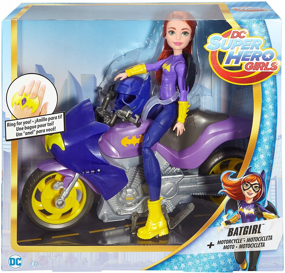 Mattel Batgirl DC Super Hero na Batmotorze FCD51