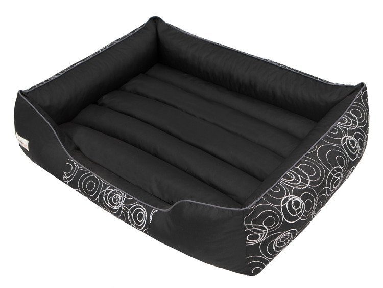 Legowisko PRESTIŻ XL dla średniego psa 85x65 cm czarny w koła