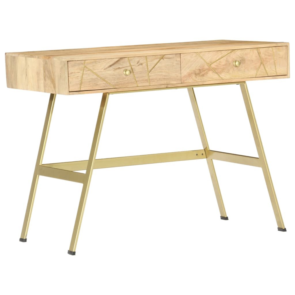 vidaXL Biurko z szufladami, 100x55x75 cm, lite drewno mango