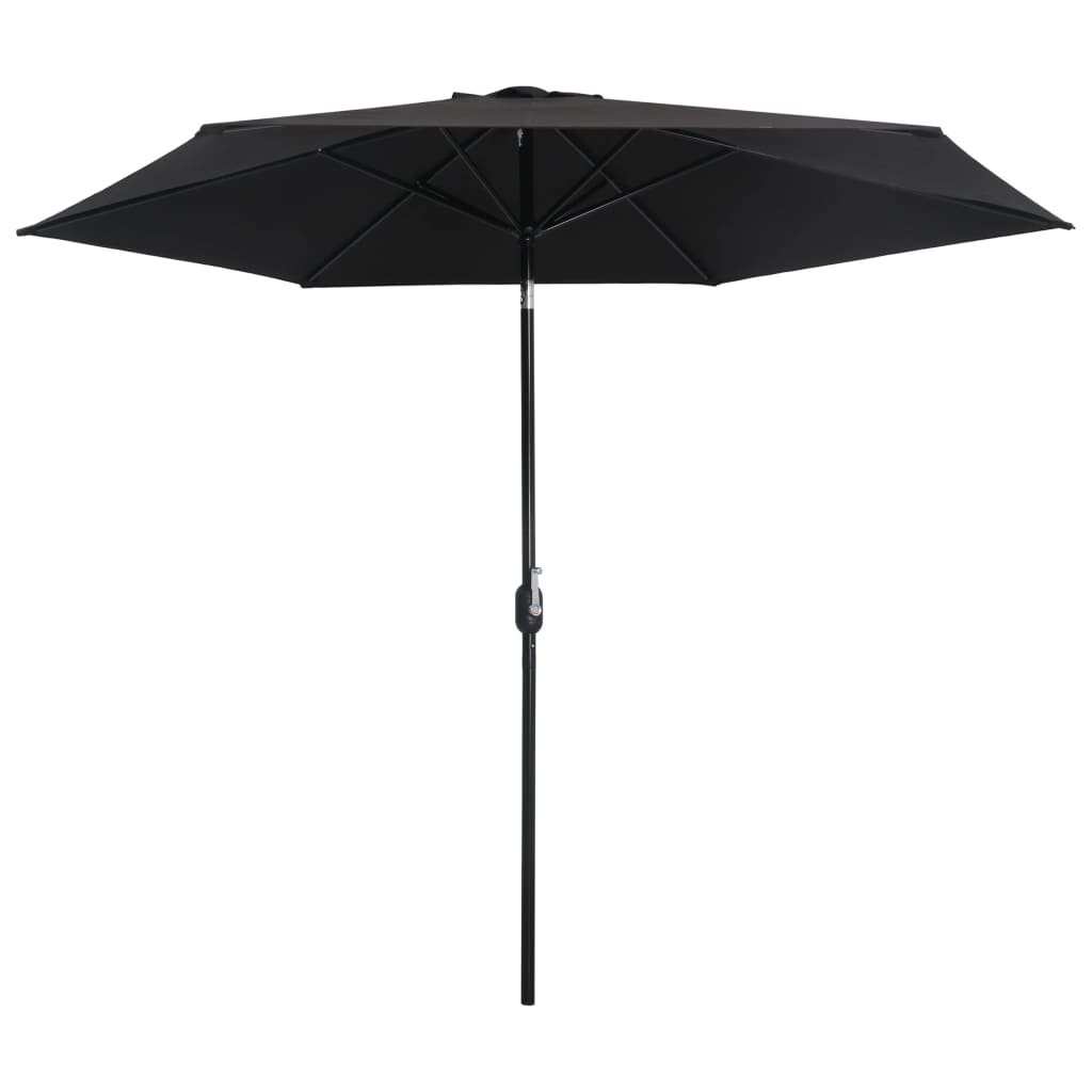 vidaXL Parasol ogrodowy na metalowym słupku, 300 cm, czarny vidaXL
